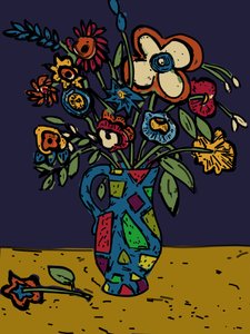 Bloemen in een luide kan door Jane Willingale
