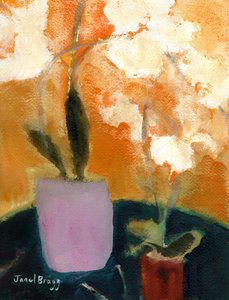 Orchideeën op groene tafel, ca.2021