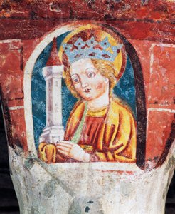Hrastovlje versterkte kerk, Drievuldigheidskerk, Santa Barbara (detail)