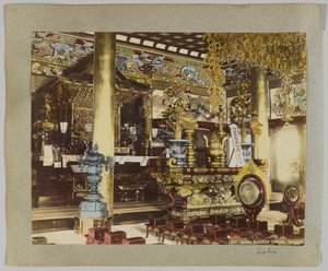 Binnen een Boeddhistische Tempel, Ikegami, Tokyo, Japan