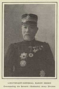 Luitenant-generaal Baron Oseko, Commandant van de Zevende (Hokkaido) Legerdivisie door Japanese Photographer