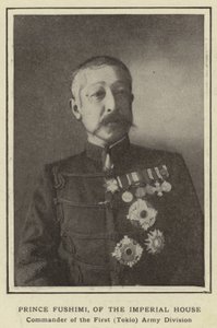 Prins Fushimi, van het Keizerlijk Huis, Commandant van de Eerste (Tokio) Legerdivisie door Japanese Photographer