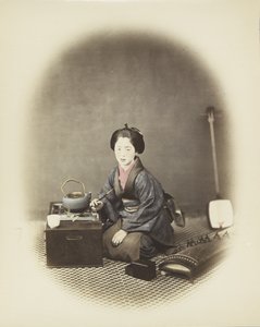 Vrouw met een koto en shamisen
