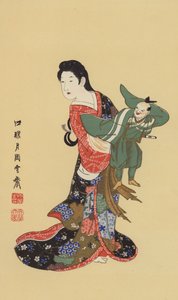Een Japanse poppenspeelster