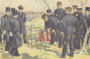 Admiraal Togo plant een laurier als souvenir van de viering van de val van Port Arthur