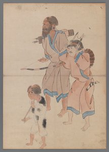 Ainu-jagers door Japanese School