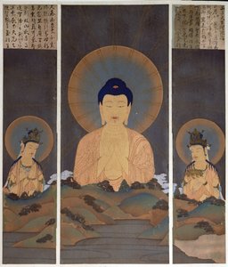 Verschijning van de Boeddhistische Drie-eenheid, Boeddha Amitabha en zijn twee Bodhisattva
