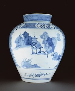 Blauw-witte vaas door Japanese School