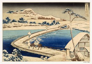 Brug van Boten bij Sawa, 1830 door Japanese School