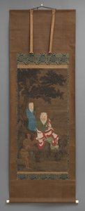 Boeddhistisch schilderij van 3 figuren, begin 18e eeuw door Japanese School
