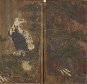 Adelaar in een dennenboom, Momoyama-periode, mogelijk 17e eeuw door Japanese School