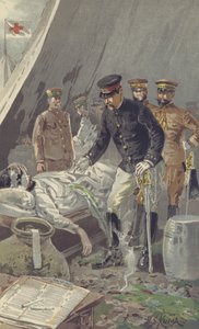 Generaal Prins Fushimi troost een Gewonde Soldaat na de Hevige Slag bij Nanshan
