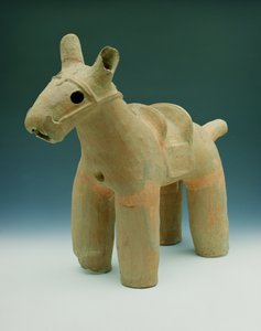 Haniwa Paard, gevonden rond Funuli, Boshu provincie, Osato district, Dolmen periode door Japanese School
