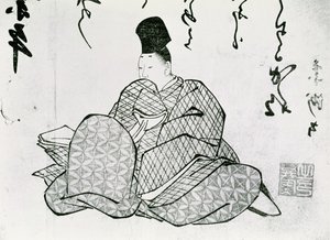 Held van een Monogatari door Ariwara no Narimira (825-880) 17e-19e eeuw door Japanese School