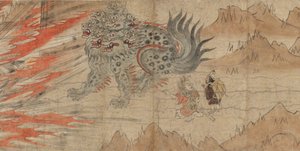 Geïllustreerde Legenden van het Kitano Tenjin-heiligdom, laat 13e eeuw door Japanese School