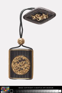 Inro met bloemmotieven, ojime en netsuke, 18e-begin 19e eeuw