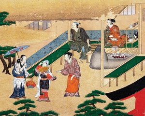 Binnenkant van een huis aan de rand van Kyoto door Japanese School