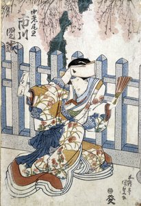 Japanse prent: vrouw, n.d. door Japanese School