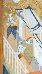 Osakazu Byobu - Japans kamerscherm met acht panelen (schilderij) door Japanese School