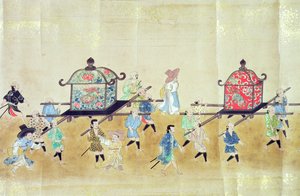 Deel van de zesde Koreaanse ambassade naar Japan ten tijde van de opvolging van Tokugawa Ietsuna in 1651, mogelijk door Kano Masunobu (1625-94) 1655-57 (rolschildering)