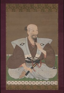 Portret van een krijger door Japanese School