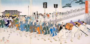 Samurai krijgers op mars, 19e eeuw door Japanese School