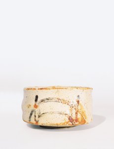 Shino Chawan theekom met een lage voet, Momoyama Periode door Japanese School