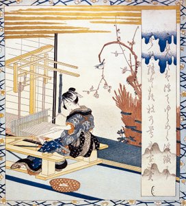 Zijdeweven, illustratie uit Japanse vrouwen