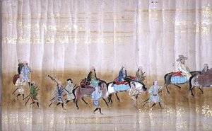 Zesde Koreaanse ambassade naar Japan in Meireki 1 tijdens de opvolging van Tokugawa Ietsuna in 1651, mogelijk door Kano Masunobu (detail) door Japanese School