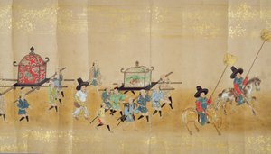 Zesde Koreaanse Ambassade naar Japan in Meireki 1 ten tijde van Tokugawa Ietsunas opvolging in 1651, mogelijk door Kano Masunobu (1625-94) (rolschildering) (detail)