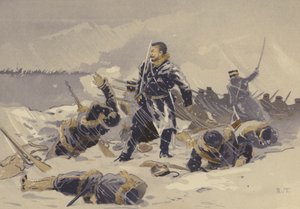 De Slag bij Hei-kou-tai in de Sneeuw door Japanese School