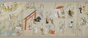 De Tenjin-schrijnrollen (een van een paar) (detail), Tosa School, 17e eeuw door Japanese School