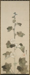 Witte stokrozen, Edo periode, 1615-1868 door Japanese School