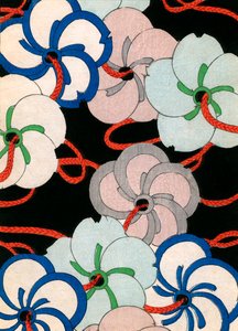 Kleuren houtsnede van Camellia Ornamenten door Japanese School
