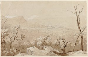 Een uitzicht vanaf Bald Mountain, Orange County, N.Y. door Jasper Francis Cropsey