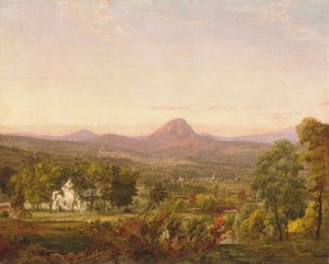 Herfstlandschap, Sugar Loaf Mountain, Orange County, New York door Jasper Francis Cropsey