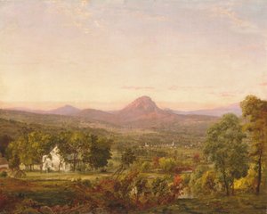 Herfstlandschap, Sugar Loaf Mountain, Orange County, New York door Jasper Francis Cropsey