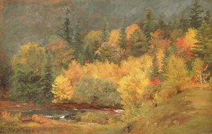 Herfst bij de beek, 1855 door Jasper Francis Cropsey
