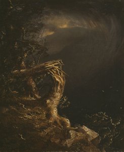 Omgewaaide boom door Jasper Francis Cropsey