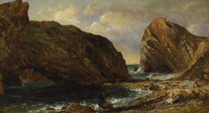 Bij de zee, Lulworth door Jasper Francis Cropsey