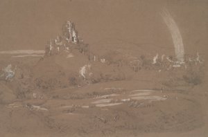 Kasteel en Stad Corfu vanaf de Cromwell Loopgraven door Jasper Francis Cropsey