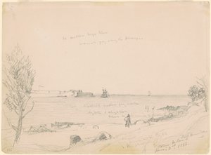 Fort Hamilton, Staten Island door Jasper Francis Cropsey