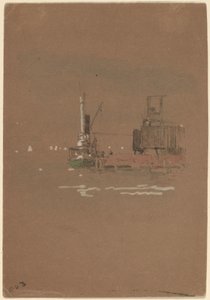 Hudson River bakstenen pijlers door Jasper Francis Cropsey