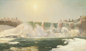 Niagara Watervallen in de Winter door Jasper Francis Cropsey