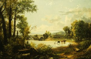 De stille vallei, 1856 door Jasper Francis Cropsey