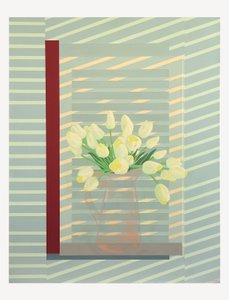 Bloemen tegen het vensterluik door Jasper Galloway