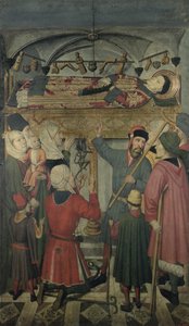 Exorcisme van een bezeten man onder het graf van St. Vincent van Saragossa (d.304) uit het Altaarstuk van St. Vincent van Saragossa