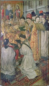 Paneel van de Orde van St. Vincent door de Bisschop van Zaragoza, St. Valerio door Jaume Huguet