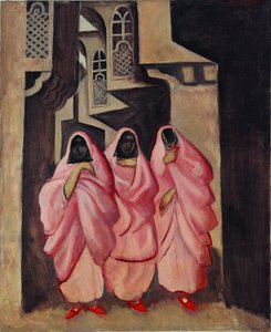 Drie vrouwen op de straat van Bagdad
