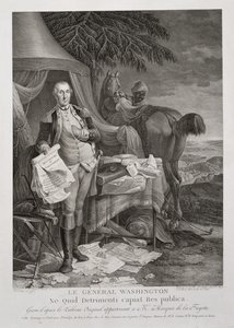 Generaal Washington, Ne Quid Detrimenti capiat Res publica, gegraveerd door Noël Le Mire, c. 1785 door Jean Baptiste (after) Le Paon